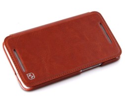 Чехол HOCO Leather Case Crystal для HTC One mini Brown