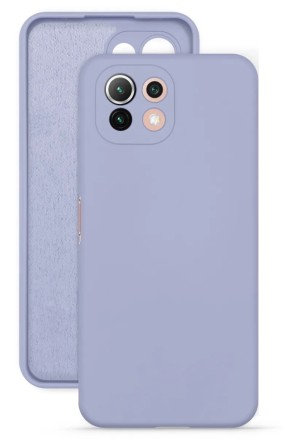 Накладка силиконовая Silicone Cover для Xiaomi Mi 11 Lite / Xiaomi 11 Lite 5G NE сиреневая