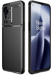 Накладка силиконовая для OnePlus Nord 2T под карбон чёрная