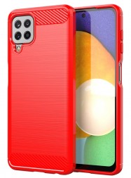 Накладка силиконовая для Samsung Galaxy A22 4G / Samsung Galaxy M22 / Samsung Galaxy M32 карбон сталь красная