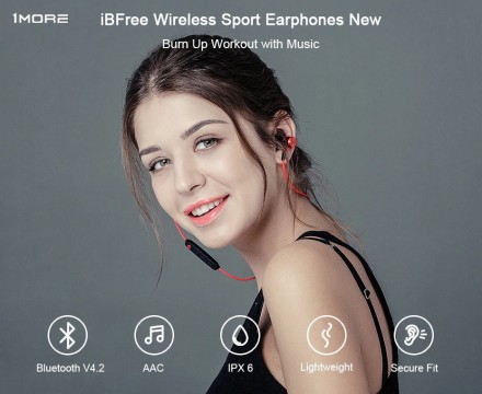 Беспроводная гарнитура Xiaomi 1More iBFree E1018 Bluetooth In-Ear Headphones бирюзовая