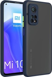 Накладка пластиковая матовая для Xiaomi Mi 10T/Mi 10T Pro с силиконовой окантовкой синяя