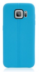Накладка силиконовая под кожу для Samsung Galaxy S7 Edge SM-G935 голубая