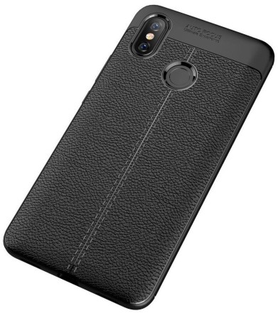 Накладка силиконовая для Xiaomi Mi Max 3 под кожу черная