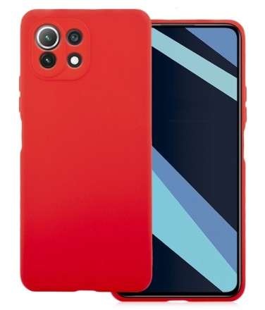 Накладка силиконовая Silicone Cover для Xiaomi Mi 11 Lite / Xiaomi 11 Lite 5G NE красная