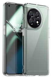 Накладка пластиковая для OnePlus 11 с силиконовой окантовкой прозрачная