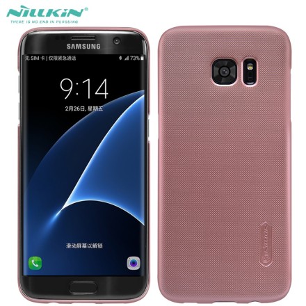 Накладка пластиковая Nillkin Frosted Shield для Samsung Galaxy S7 Edge G935 розовое золото