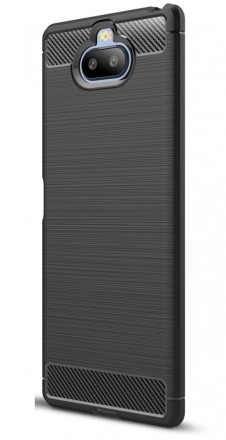 Накладка силиконовая для Sony Xperia 8 карбон сталь черная