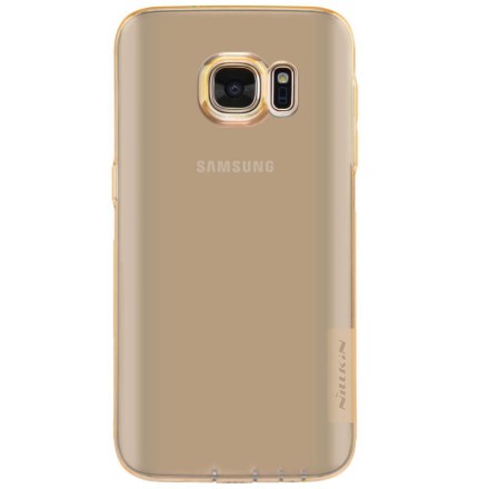 Накладка силиконовая Nillkin Nature TPU Case для Samsung Galaxy S7 G930 прозрачно-золотая