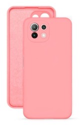 Накладка силиконовая Silicone Cover для Xiaomi Mi 11 Lite / Xiaomi 11 Lite 5G NE розовая