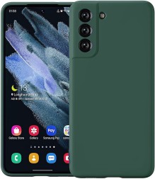 Накладка силиконовая Silicone Cover для Samsung Galaxy S21 FE G990 зелёная