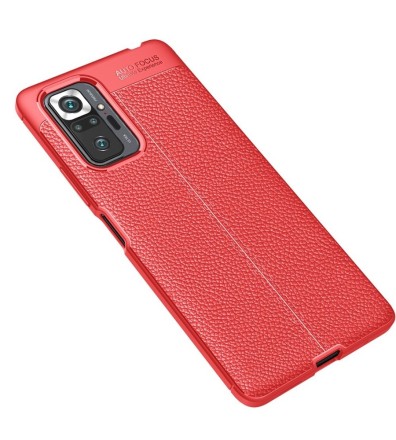 Накладка силиконовая для Xiaomi Redmi Note 10 Pro под кожу красная