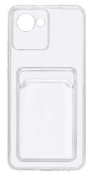 Накладка силиконовая Clear Case для Realme C30/Narzo 50i Prime с кардхолдером прозрачная