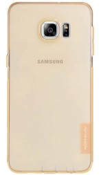Накладка силиконовая Nillkin Nature TPU Case для Samsung Galaxy S6 Edge+ G928 прозрачно-золотая
