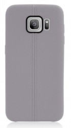 Накладка силиконовая под кожу для Samsung Galaxy S7 Edge SM-G935 серая