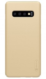 Накладка пластиковая Nillkin Frosted Shield для Samsung Galaxy S10 G973 золотистая