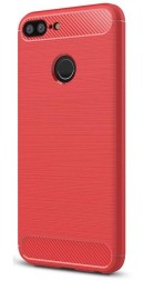 Накладка силиконовая для Huawei Honor 9 Lite карбон сталь красная