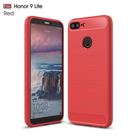 Накладка силиконовая для Huawei Honor 9 Lite карбон сталь красная