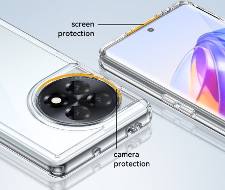 Накладка пластиковая для OnePlus Ace 2 / OnePlus 11R с силиконовой окантовкой прозрачная