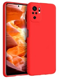 Накладка силиконовая Silicone Cover для Xiaomi Redmi Note 10/Note 10S/Poco M5s красная