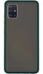 Накладка пластиковая матовая с силиконовой окантовкой для Samsung Galaxy A51 A515 зеленая