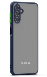 Накладка пластиковая матовая для Samsung Galaxy A04S A047 / Samsung Galaxy A13 5G с силиконовой окантовкой синяя