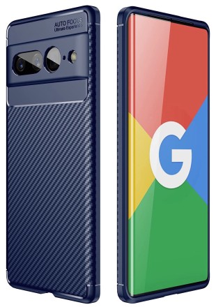 Накладка силиконовая для Google Pixel 7 Pro под карбон синяя