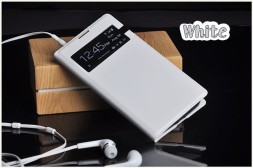 Чехол Flip Cover для Samsung Galaxy S4 mini i9190/ i9192/ i9195 белый с окном