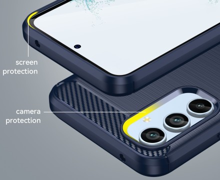 Накладка силиконовая для Samsung Galaxy A54 5G A546 карбон сталь синяя