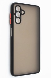 Накладка пластиковая матовая для Samsung Galaxy A13 5G A136 с силиконовой окантовкой чёрная