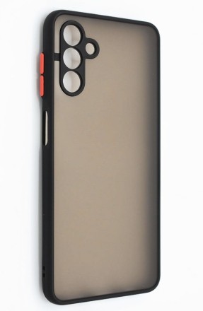 Накладка пластиковая матовая для Samsung Galaxy A04S A047 / Samsung Galaxy A13 5G с силиконовой окантовкой чёрная