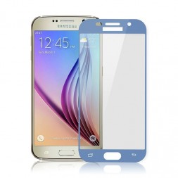 Защитное стекло для Samsung Galaxy A7 (2017) A720 полноэкранное голубое