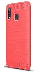 Накладка силиконовая для Samsung Galaxy A40 A405 карбон и сталь красная