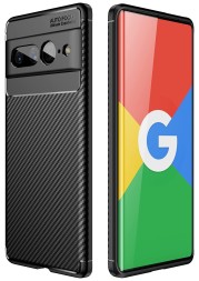 Накладка силиконовая для Google Pixel 7 Pro под карбон чёрная