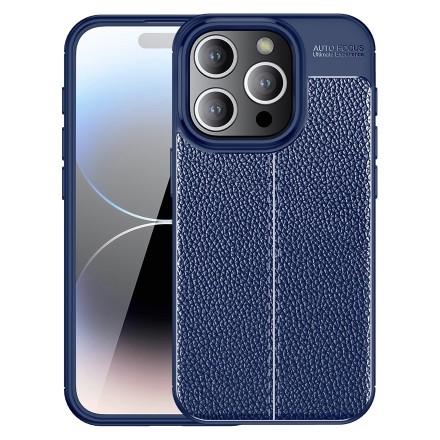 Накладка силиконовая для iPhone 14 Pro под кожу синяя