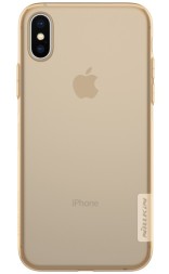 Накладка силиконовая Nillkin Nature TPU Case для Apple iPhone XS Max прозрачно-золотистая