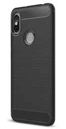 Накладка силиконовая для Xiaomi Redmi S2 карбон сталь черная