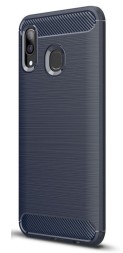 Накладка силиконовая для Samsung Galaxy A40 A405 карбон и сталь синяя