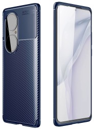 Накладка силиконовая для Huawei P50 Pro под карбон синяя