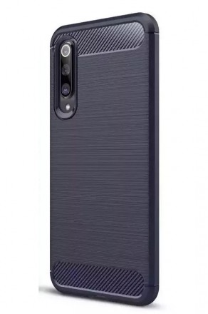 Накладка силиконовая для Xiaomi Mi 9 SE карбон сталь синяя