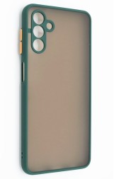 Накладка пластиковая матовая для Samsung Galaxy A13 5G A136 с силиконовой окантовкой тёмно-зелёная