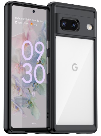 Накладка пластиковая для Google Pixel 7 с силиконовой окантовкой чёрная
