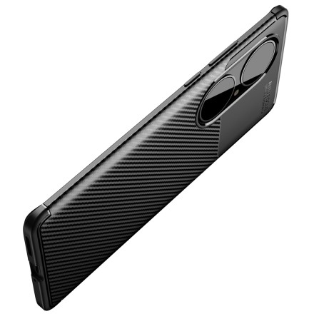Накладка силиконовая для Huawei P50 Pro под карбон чёрная