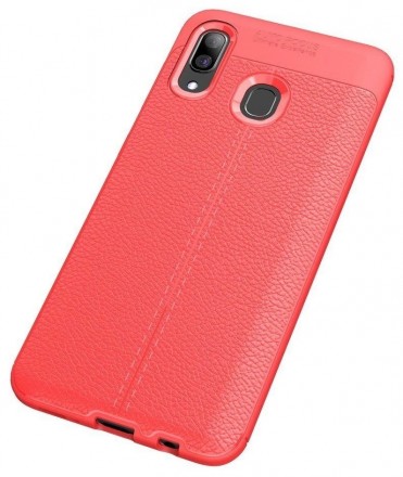Накладка силиконовая для Samsung Galaxy A40 A405 под кожу красная