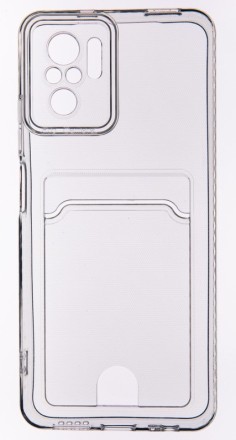 Накладка силиконовая Clear Case для Xiaomi Redmi Note 10 / Xiaomi Redmi Note 10S / Poco M5s с кардхолдером прозрачная