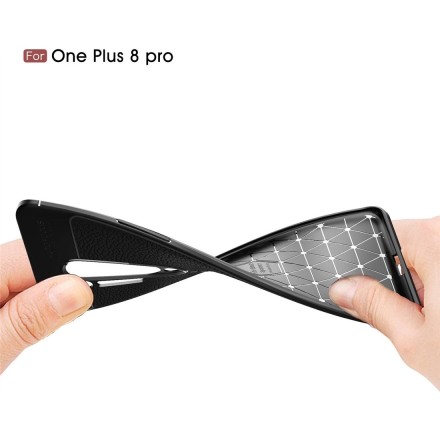 Накладка силиконовая для OnePlus 8 Pro под кожу чёрная