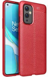Накладка силиконовая для OnePlus 9 под кожу красная