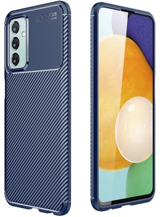 Накладка силиконовая для Samsung Galaxy M23 5G M236 / Samsung Galaxy M13 4G M135 под карбон синяя