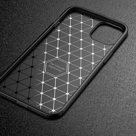 Накладка силиконовая для iPhone 14 под карбон черная