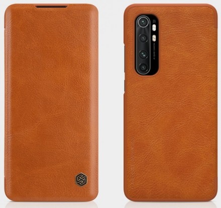 Чехол Nillkin Qin Leather Case для Xiaomi Mi Note 10 Lite коричневый